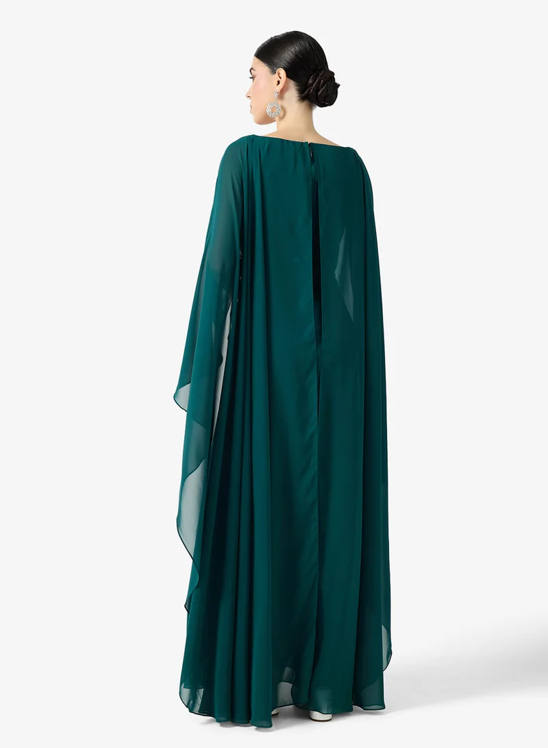 Amelia Rose Cape Sleeve Maxi Dress
